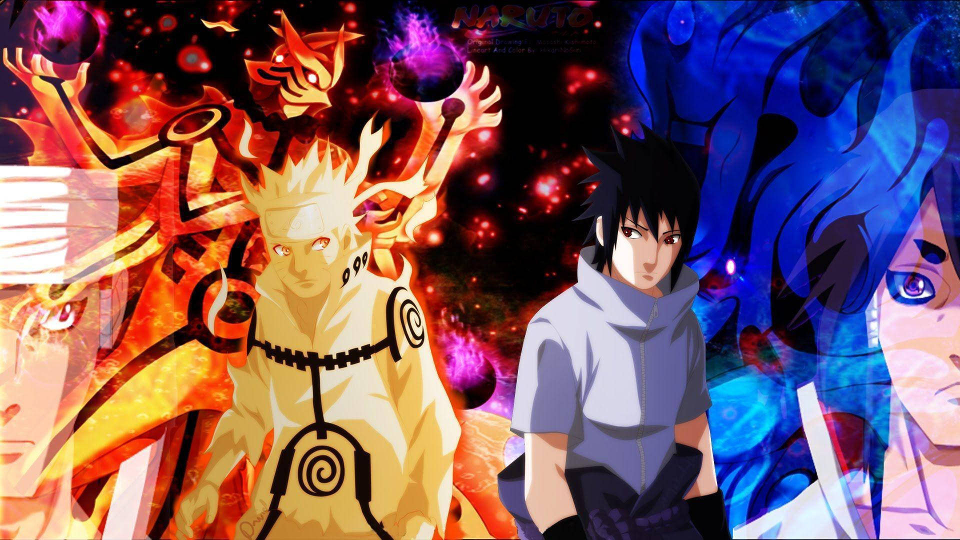 Sasuke Vs Naruto And Ashura And Indra Background