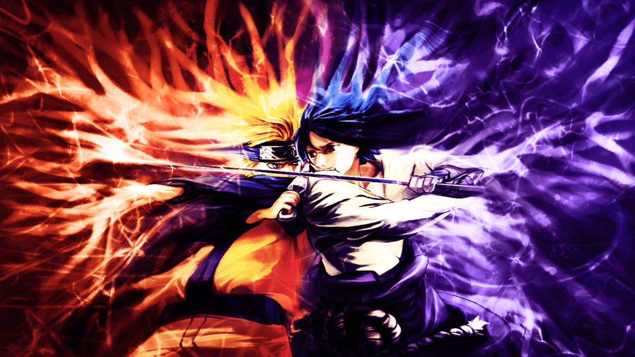Sasuke Vs Naruto Lightning Background