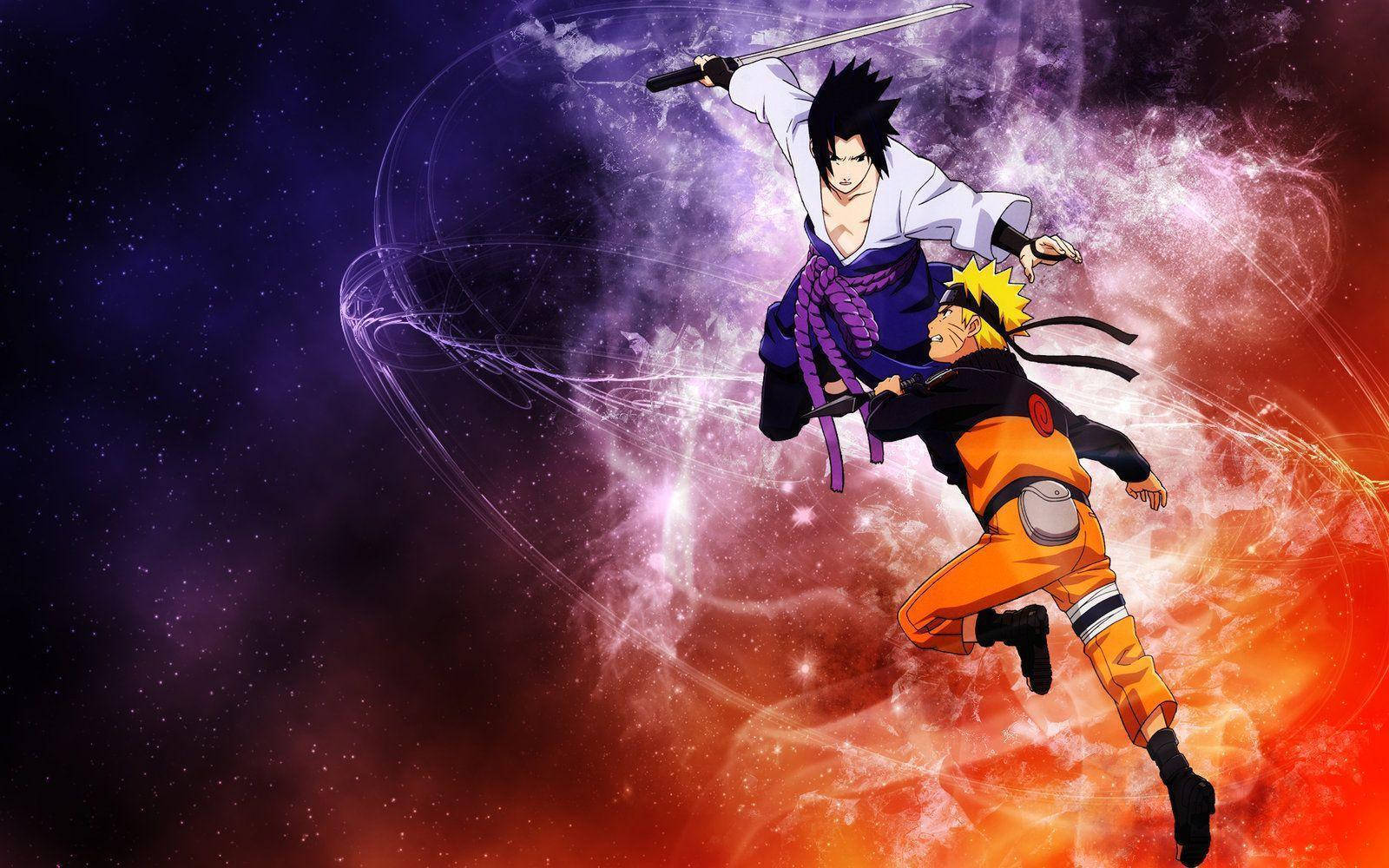 Sasuke Vs Naruto White Smoke Background