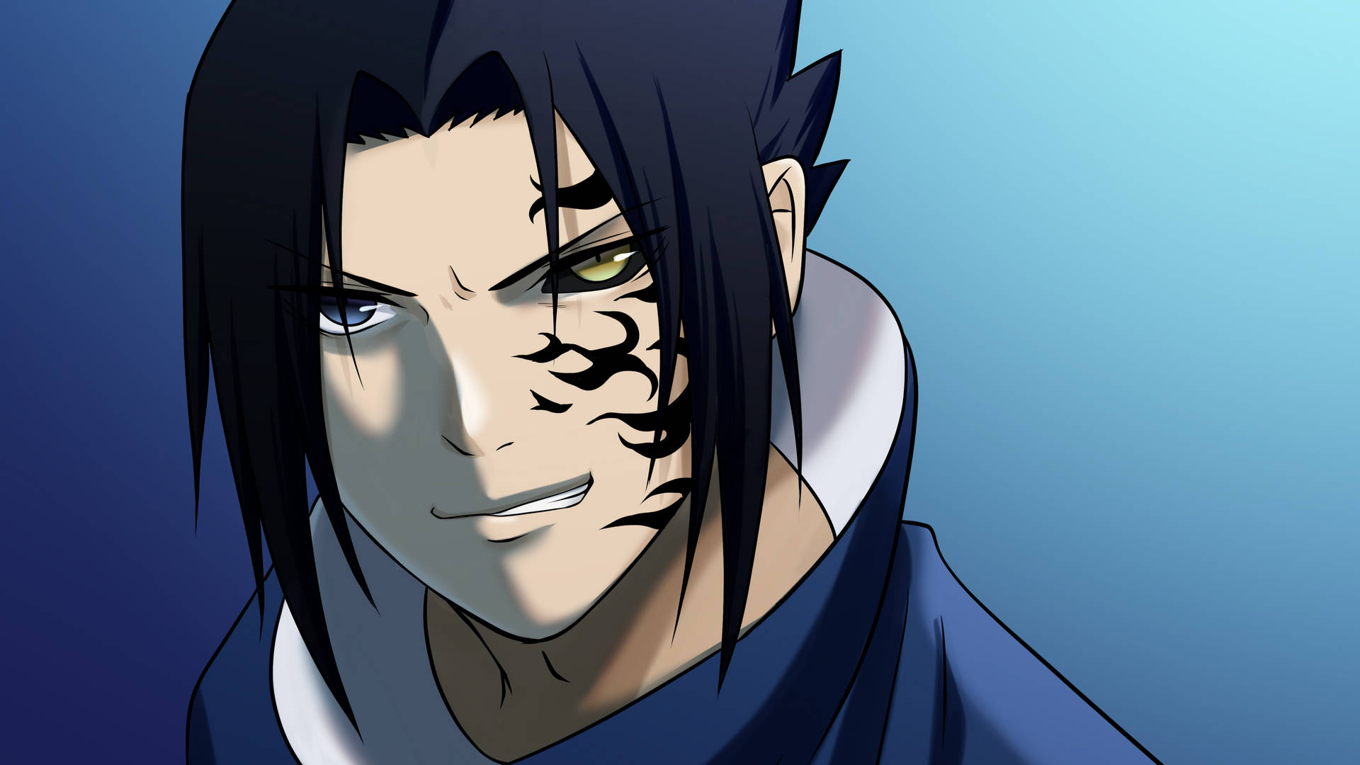 Sasuke With Black Marks 4k Background