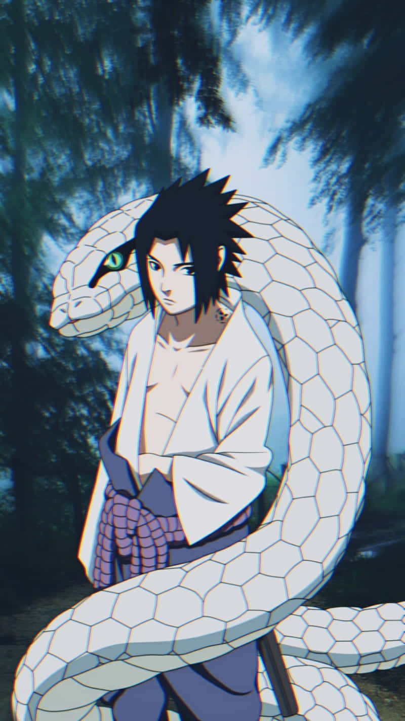 Sasukeand Snakein Forest Background