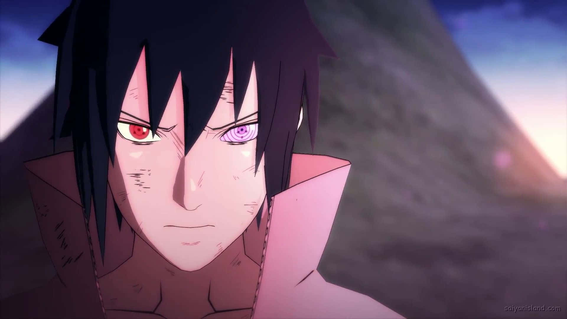 Sasuke’s Intense Expression Background