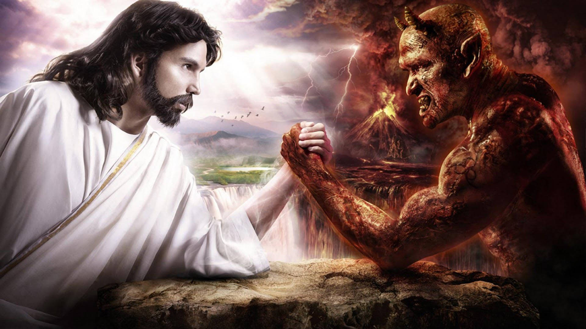 Satan Vs God Full Hd Background