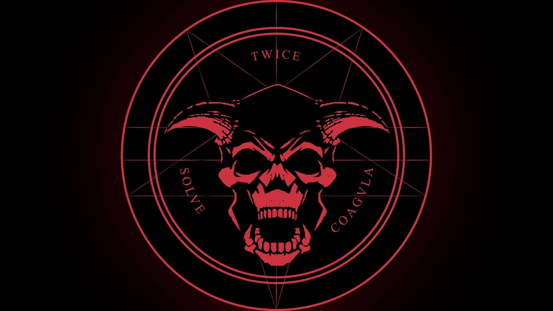 Satanic Pentagram With Skull Art Background