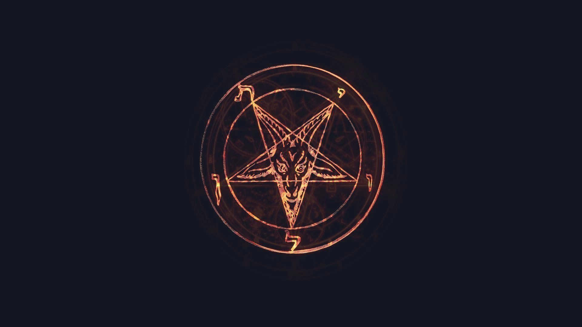 Satanic Pentagramon Black Background Background
