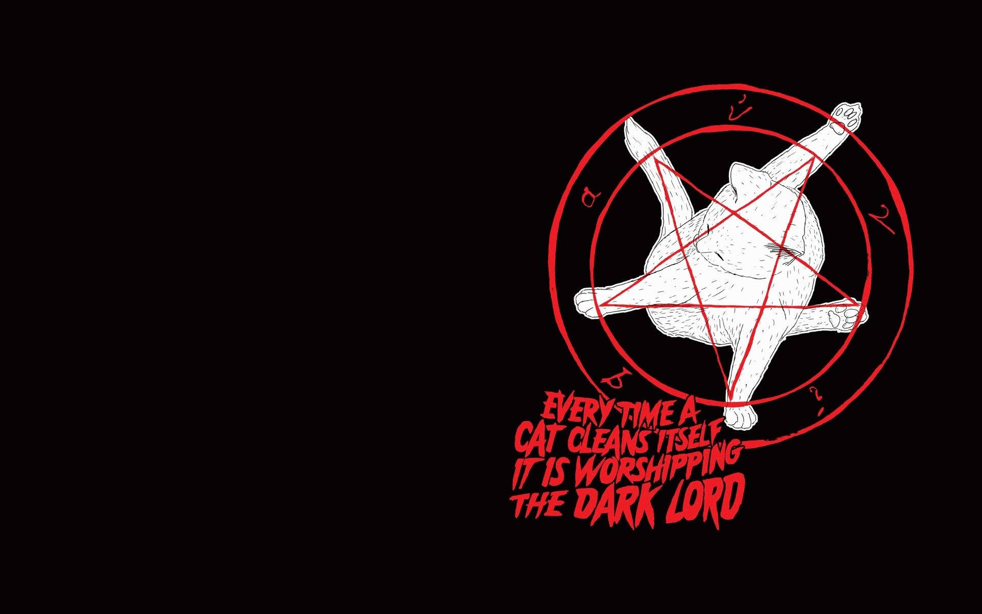 Satanic Red Pentacle With Text Background