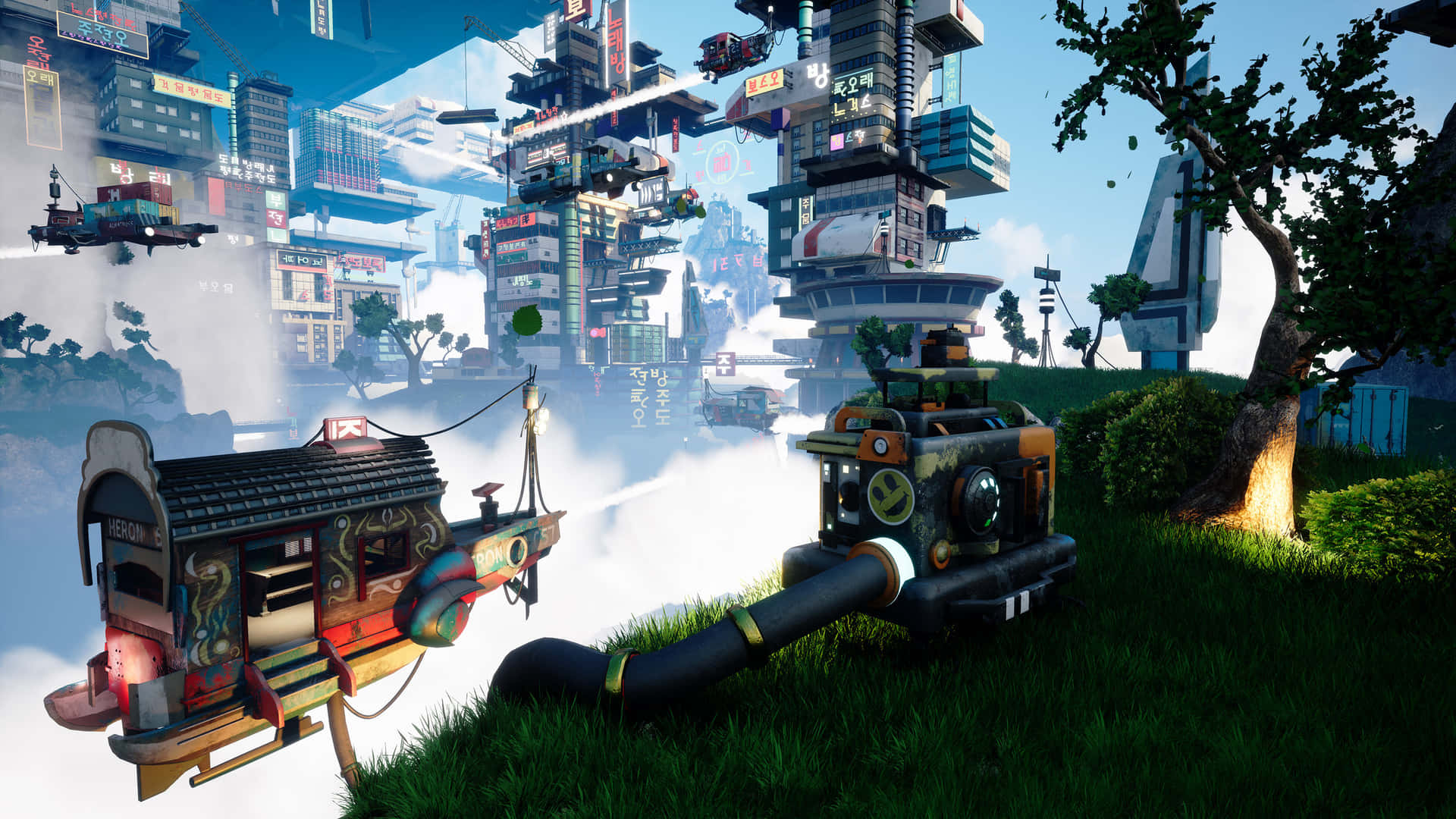 Satisfactory Floating Transporation Background
