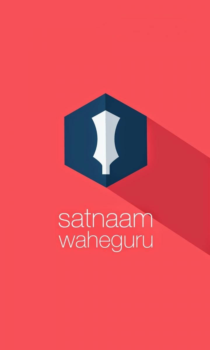 Satnaam Waheguru Bright Red Orange Background