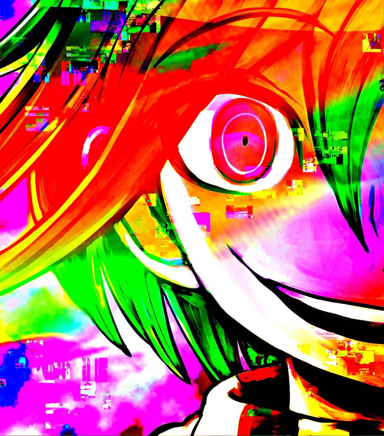 Saturated Glitchcore Background