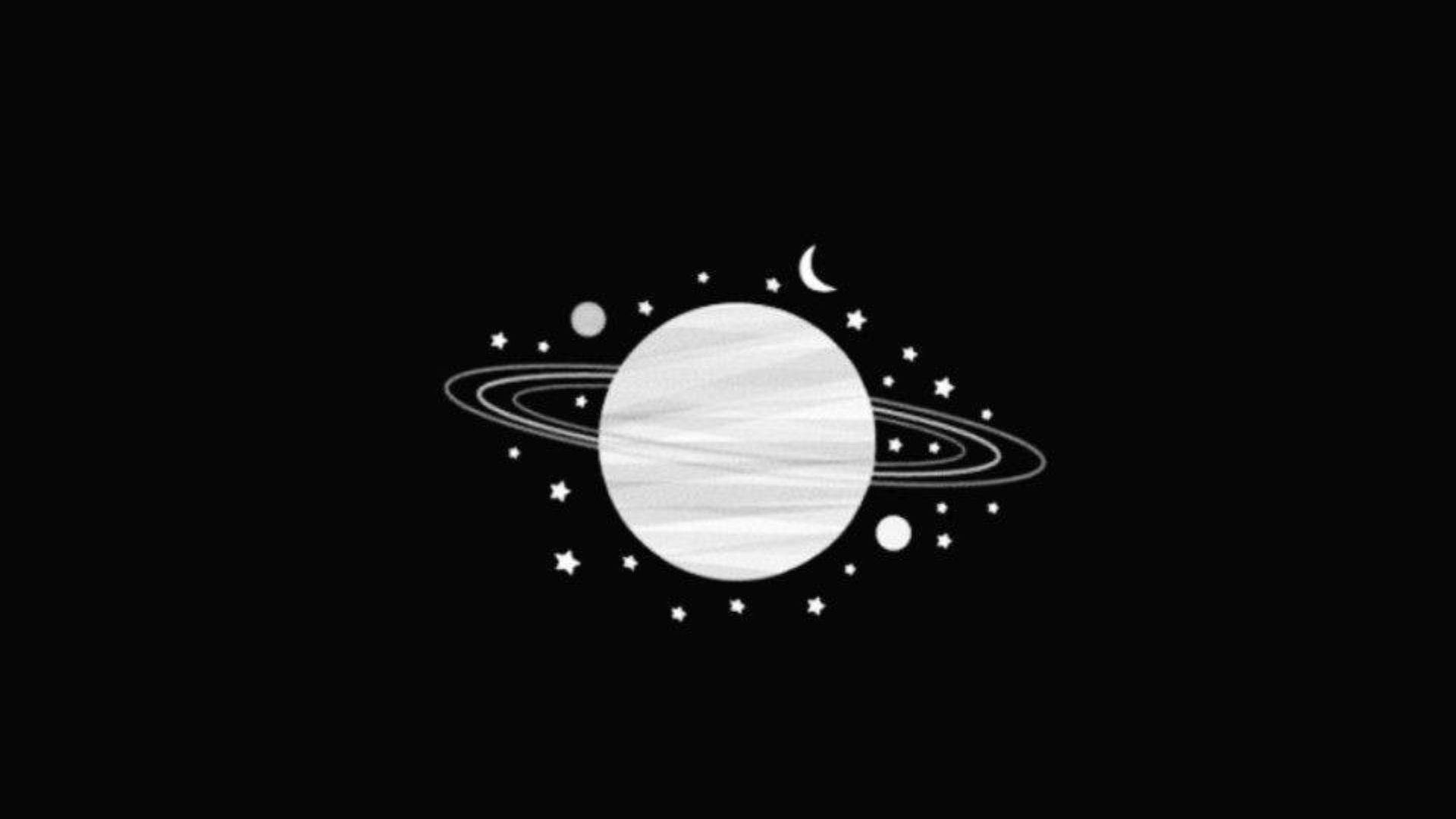 Saturn Black Aesthetic Tumblr And Laptop Background