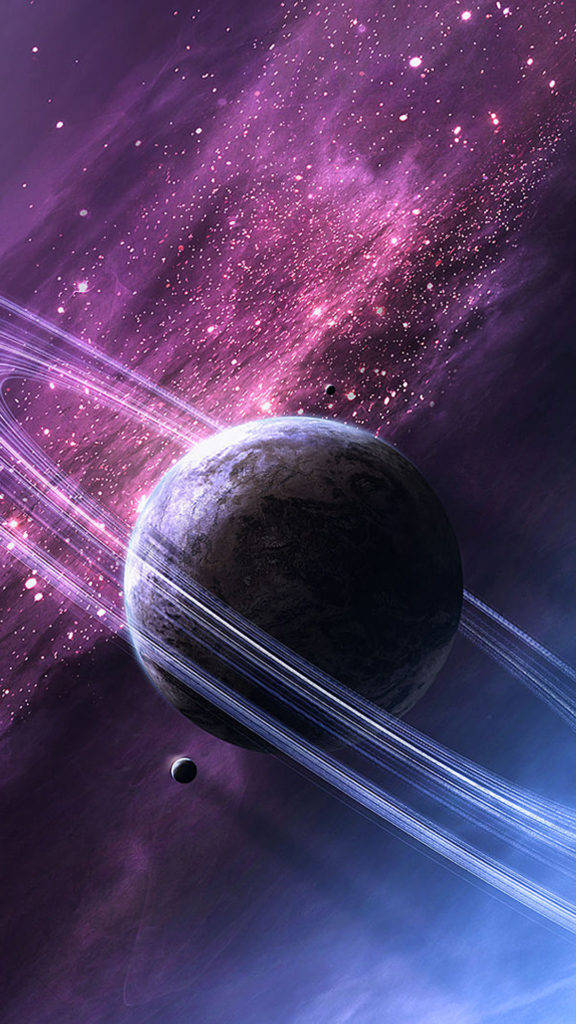 Saturn Galaxy Purple Iphone Background