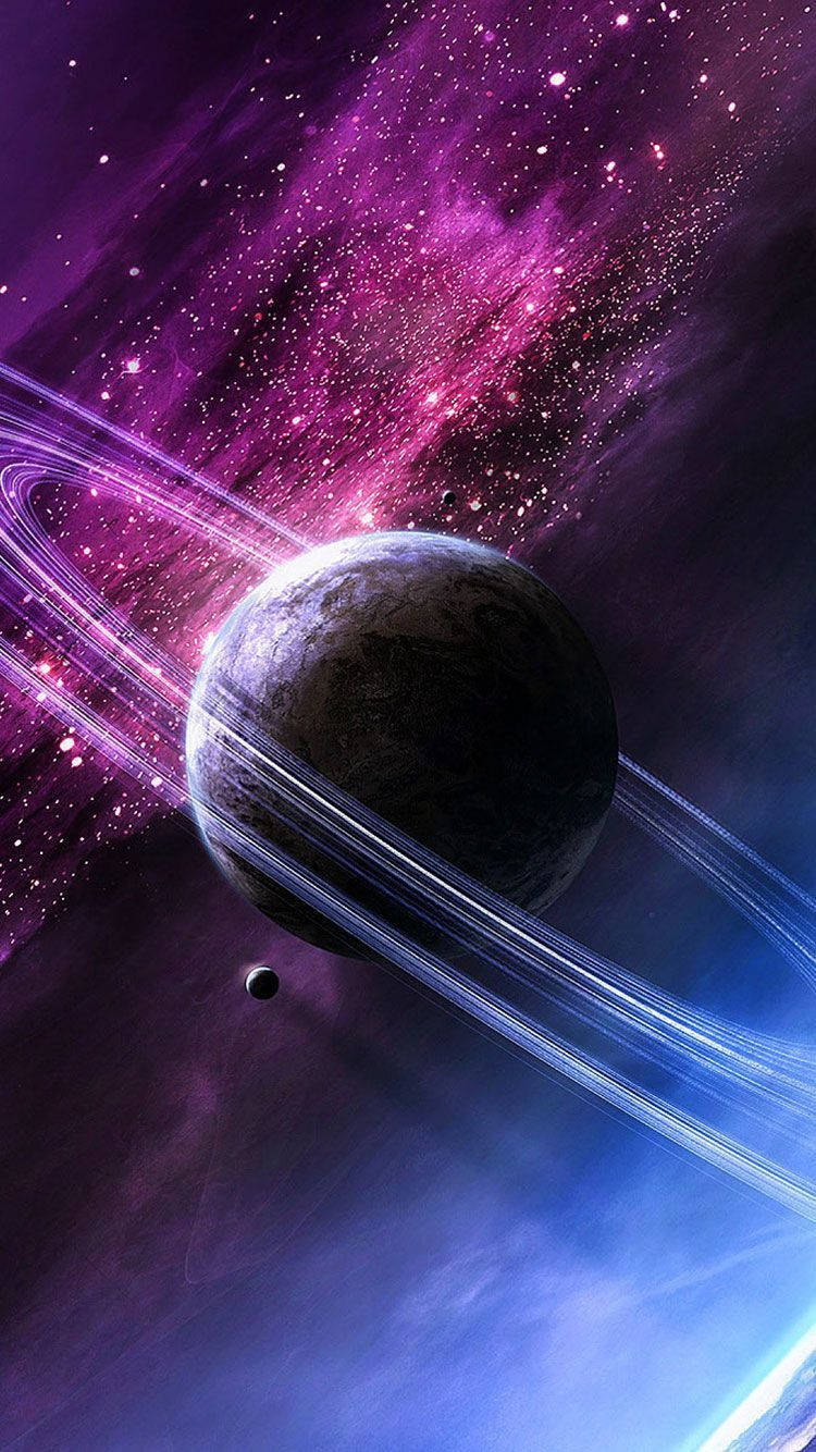 Saturn In Space Iphone Background