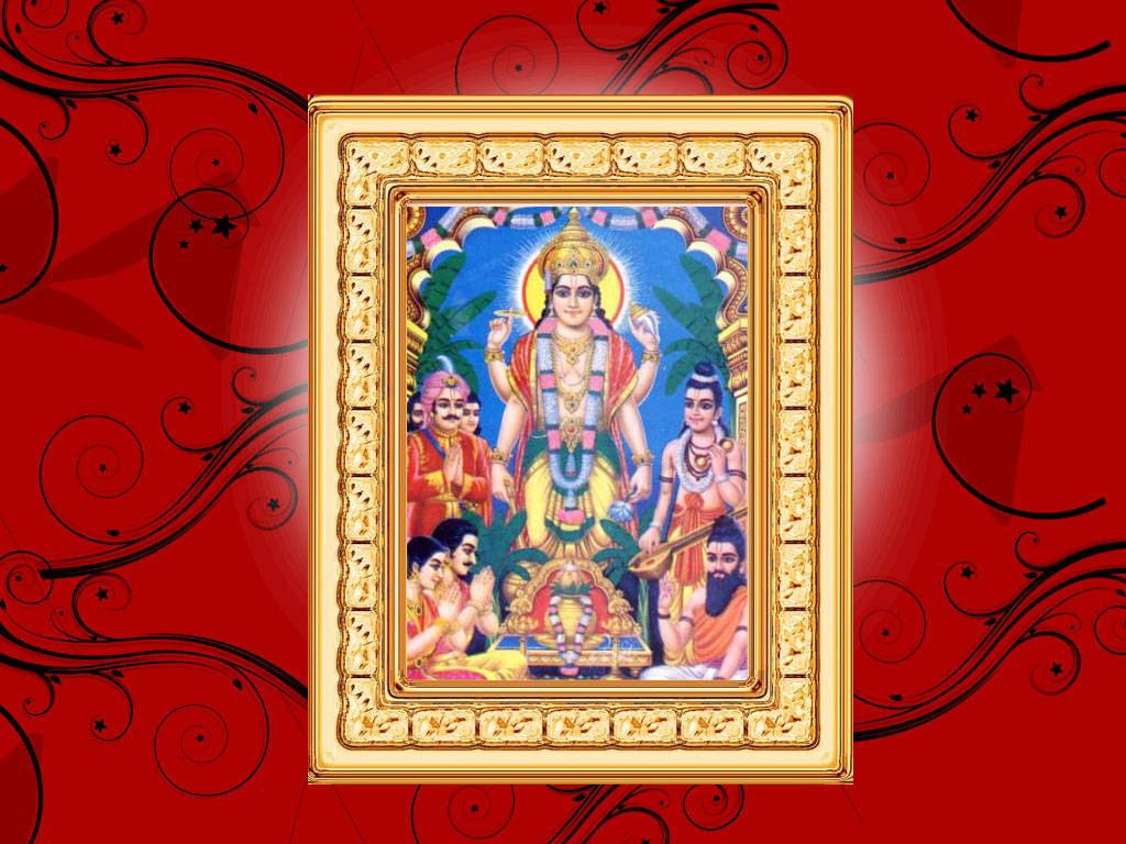 Satyanarayana Swamy Red Black Background Background