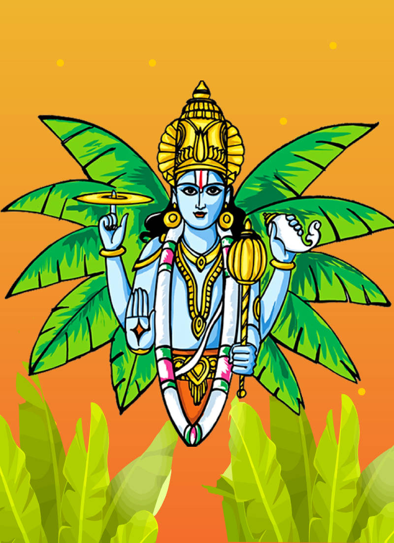 Satyanarayana Swamy Yellow Background Background