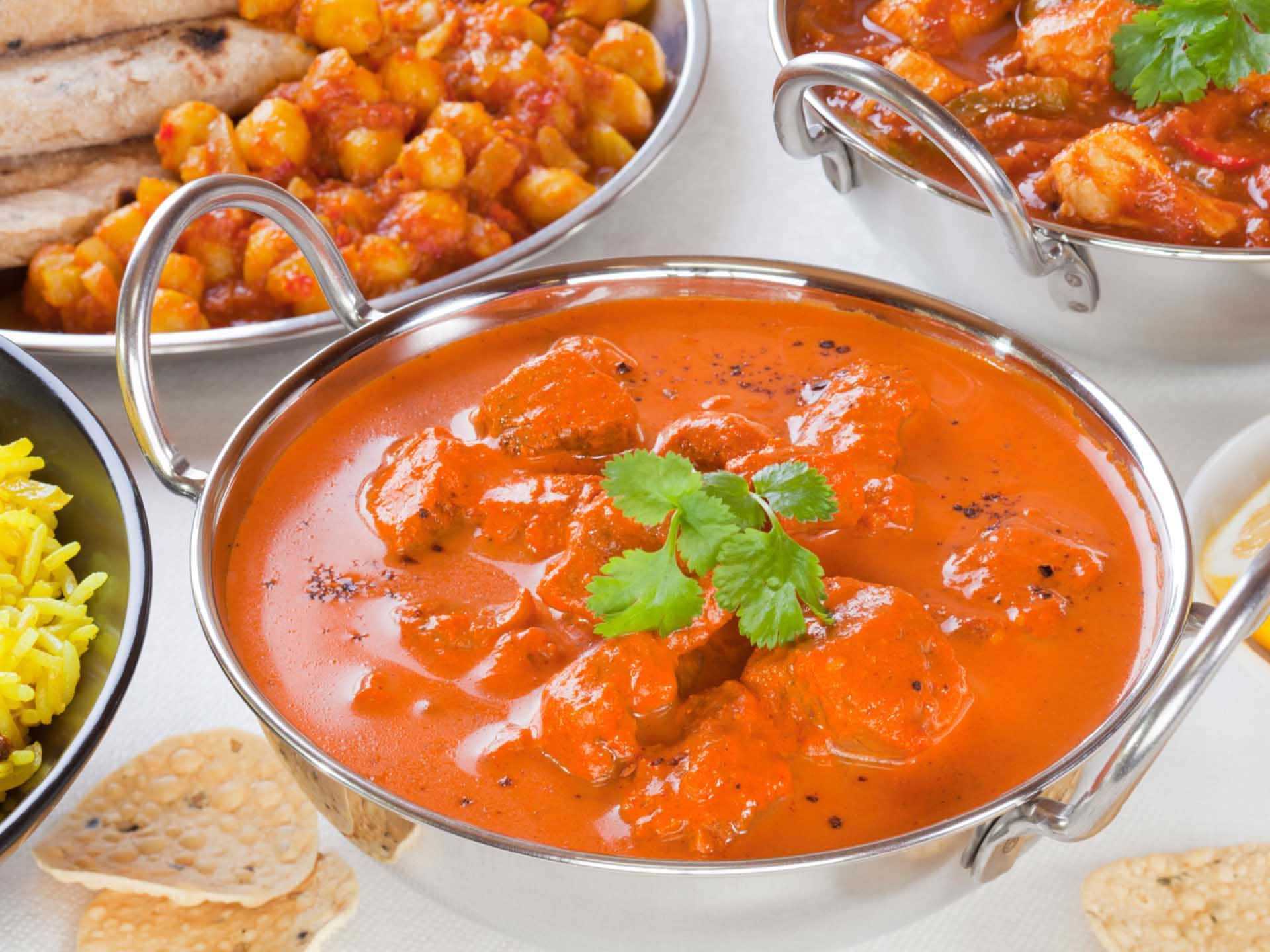 Saucy Butter Chicken Indian Food Background