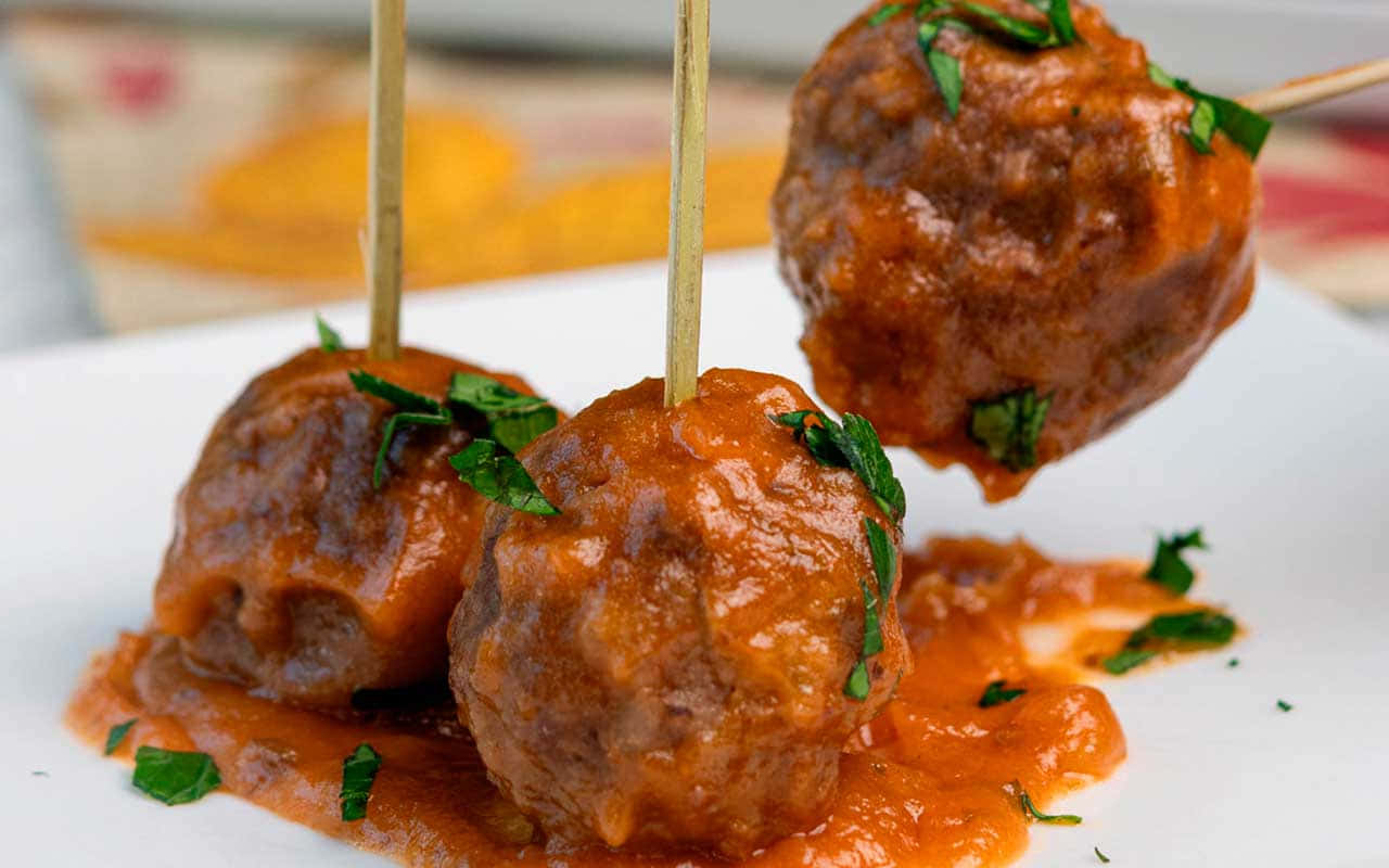 Saucy Meatballs Appetizer Background