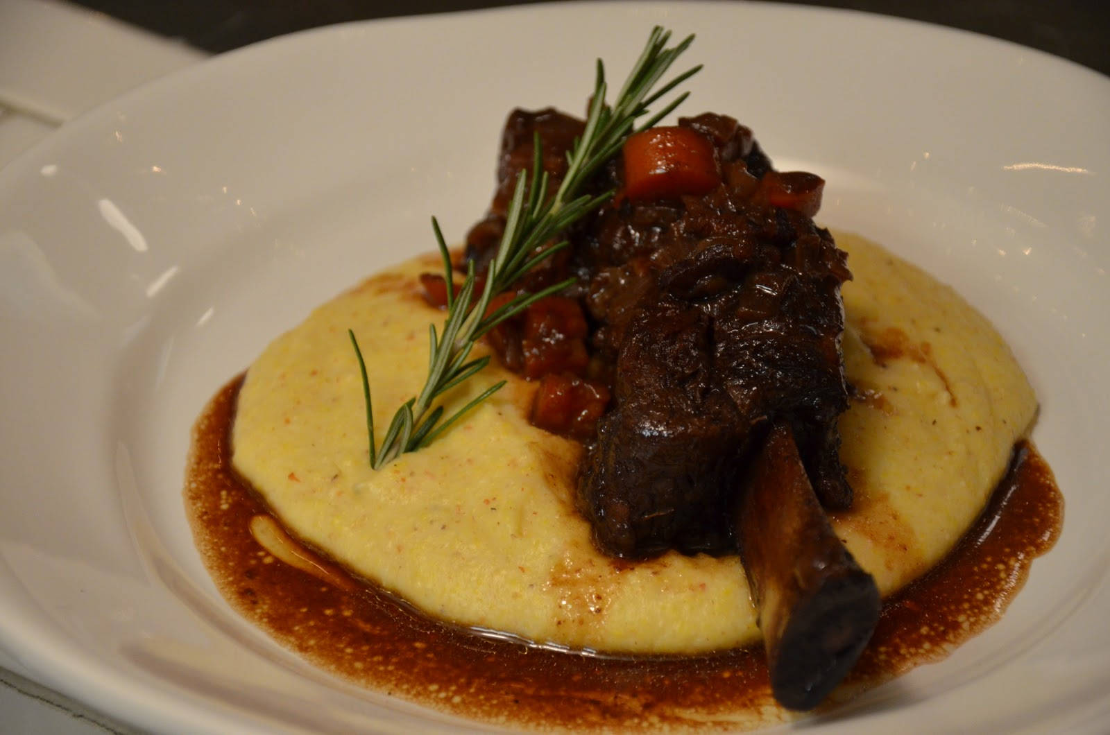 Saucy Short Ribs On Polenta Background