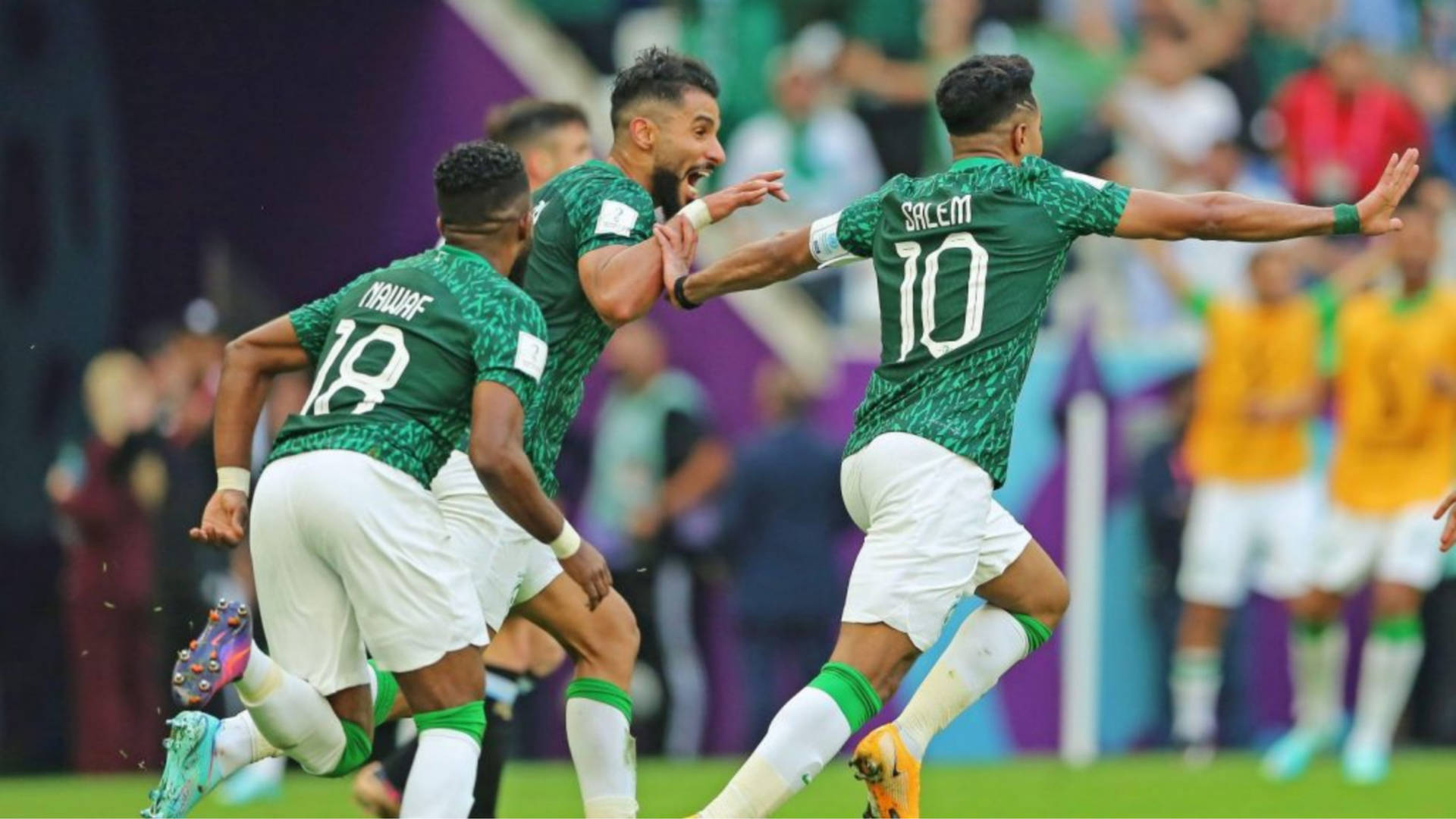 Saudi Arabia National Football Team Celebrate Victory