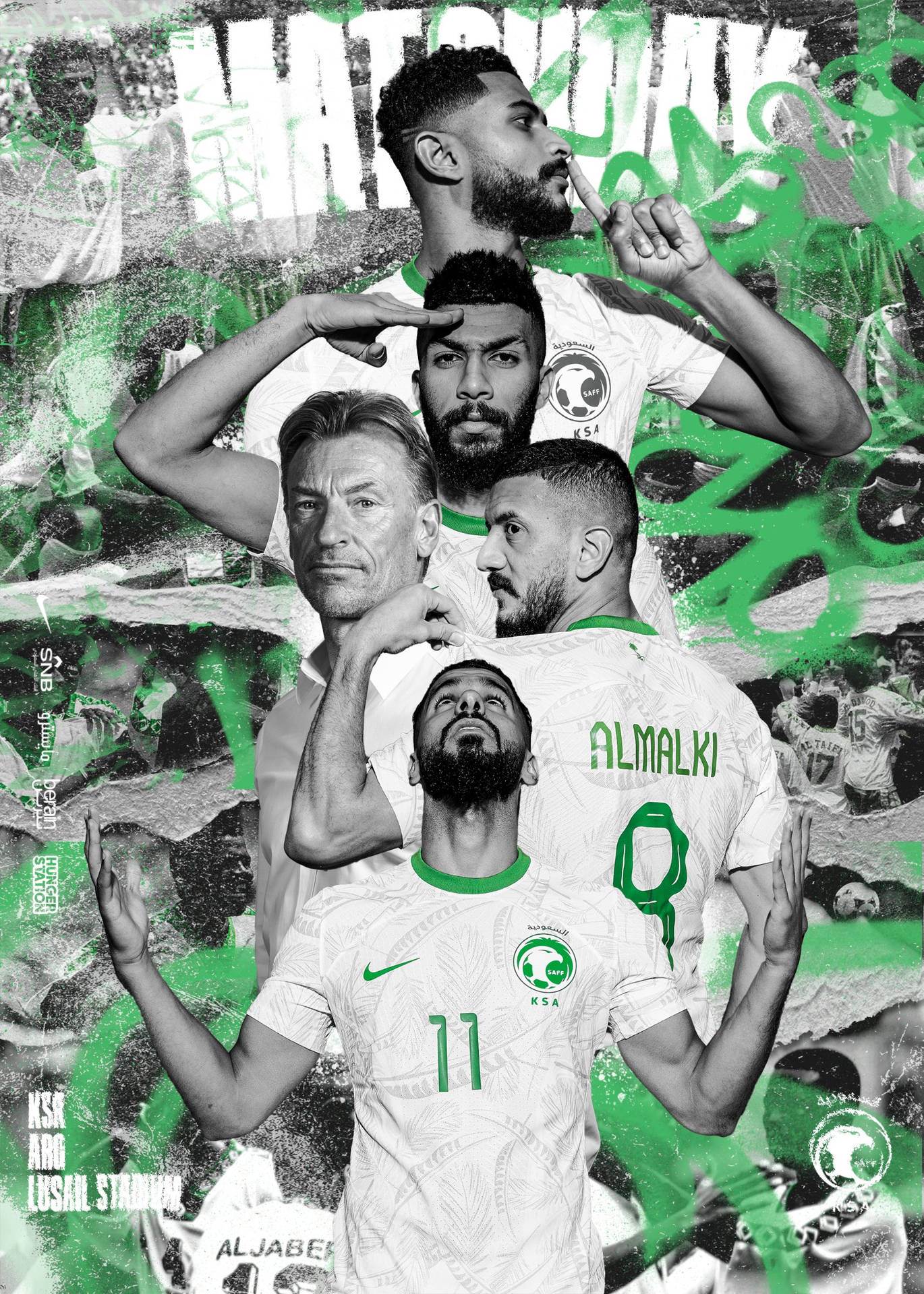 Saudi Arabia National Football Team On Matchday Background