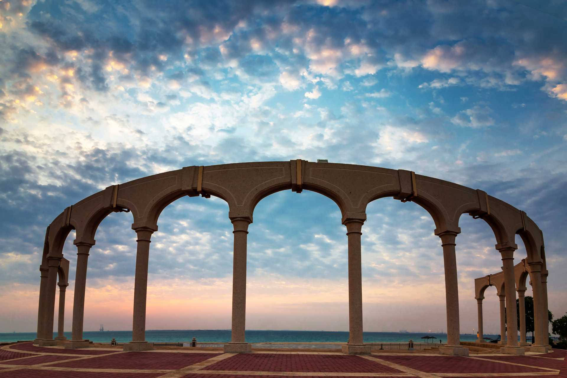Saudi Arabia's Jubail Beach Background