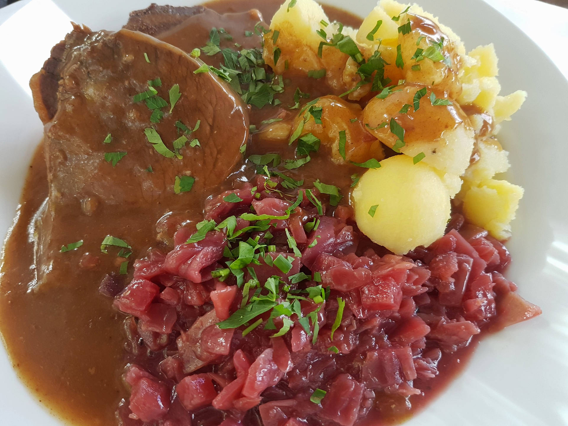 Sauerbraten Traditional German Dish With Minced Meat