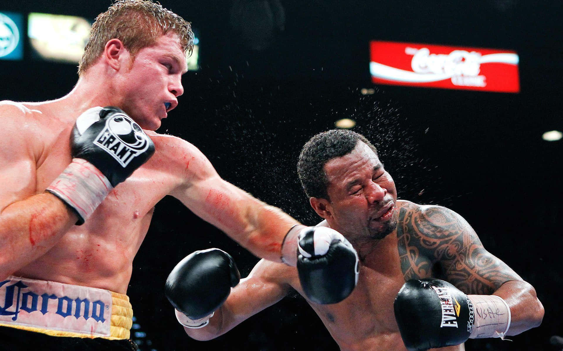 Saul Canelo Alvarez's Signature Black Boxing Gloves Background