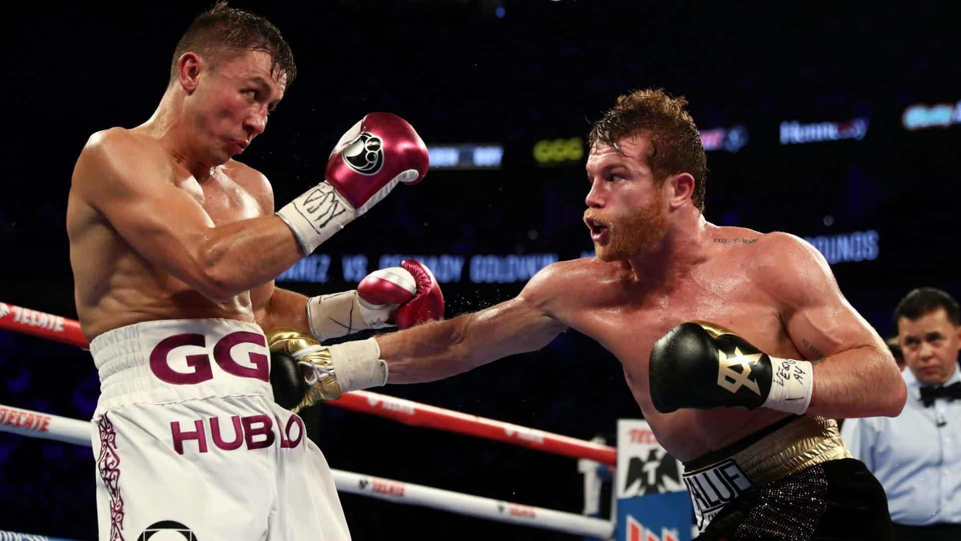 Saul Canelo Alvarez Unleashing A Powerful Punch Background