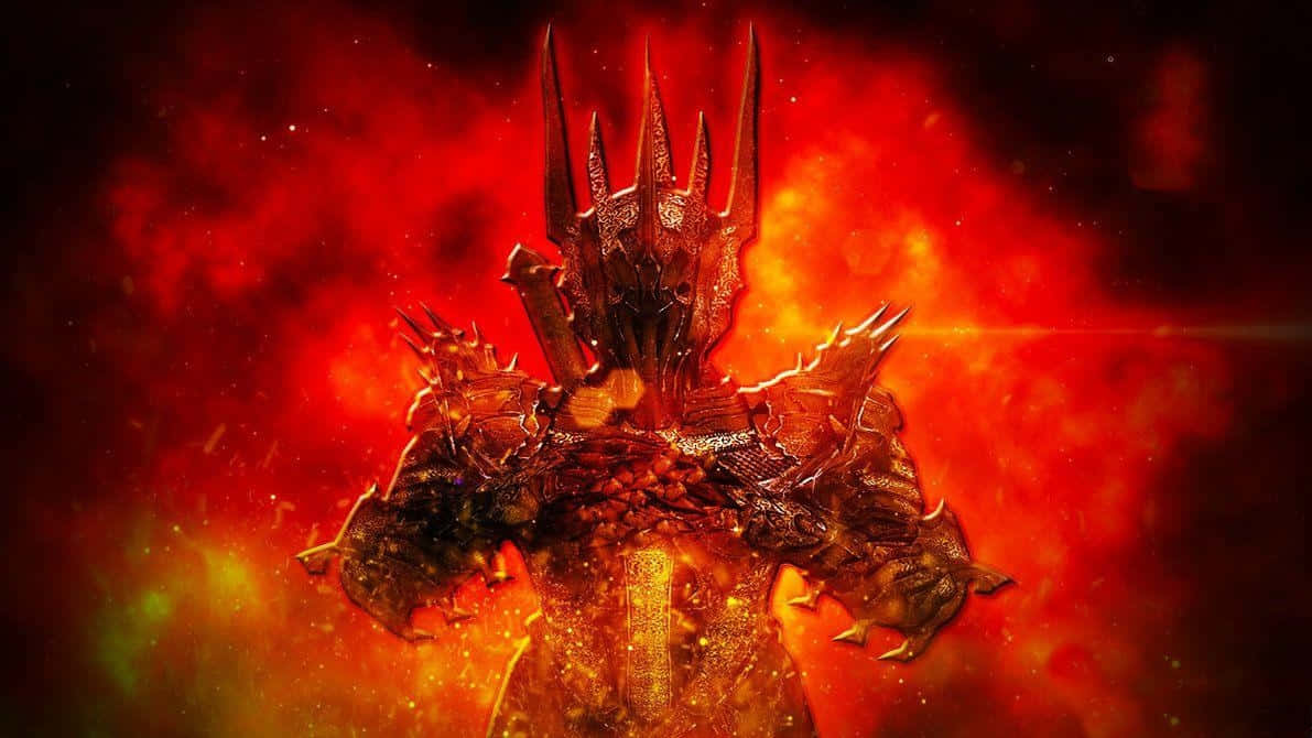 Sauron Shadow Of War Fiery Art Background