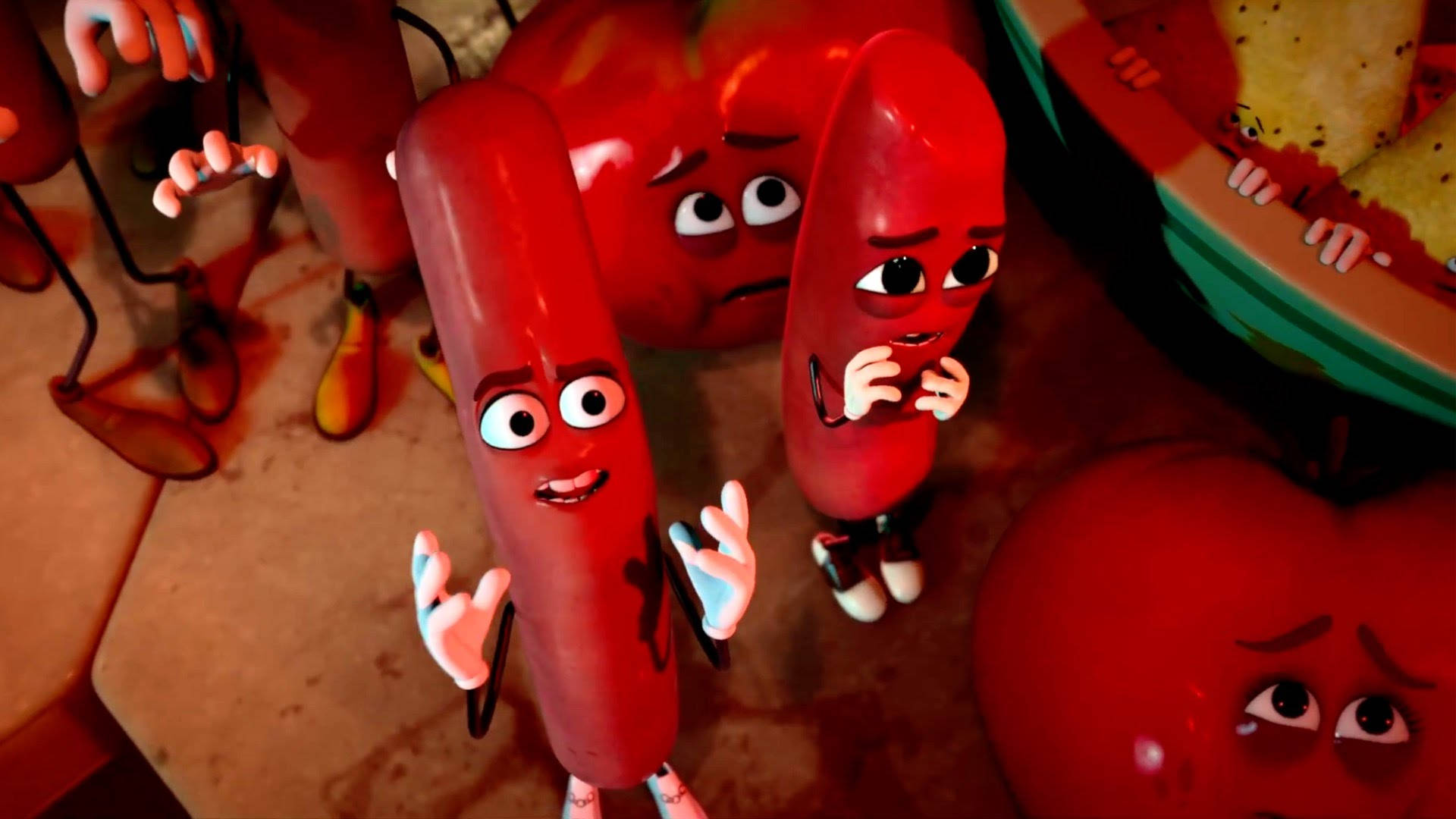 Sausages And Tomatoes Sausage Party Background