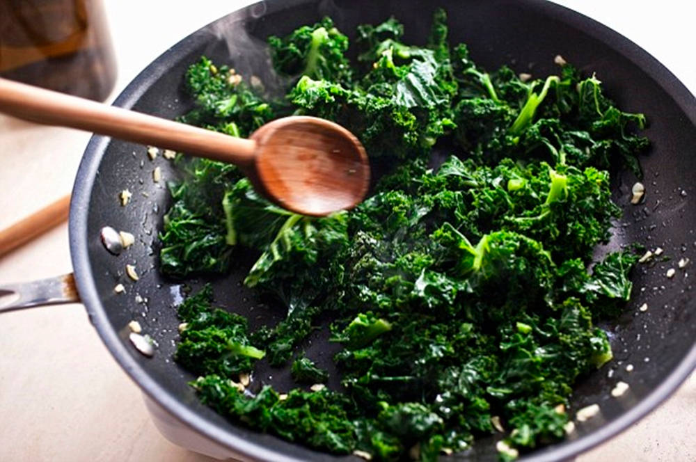 Sauteed Kale Dish Background