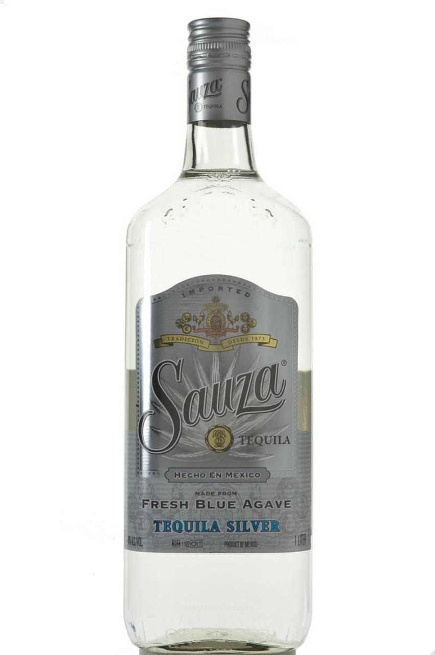 Sauza Hacienda Tequila White Silver Background