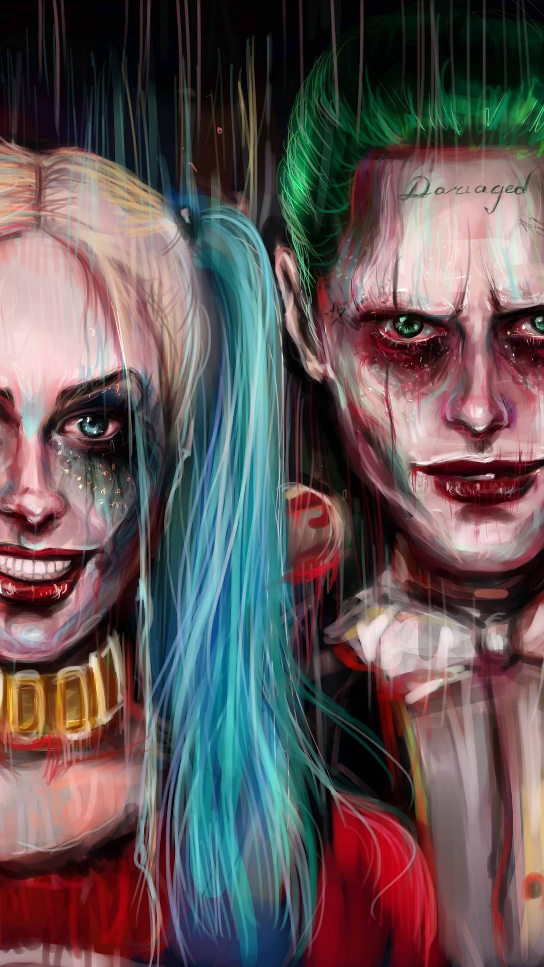 Savage Harley Quinn And Joker Iphone Background