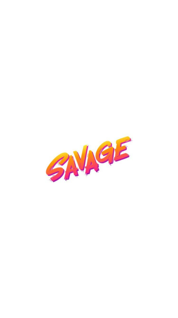 Savage Orange Text White Background Background
