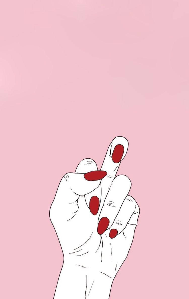 Savage Pink Background Red Nails Background