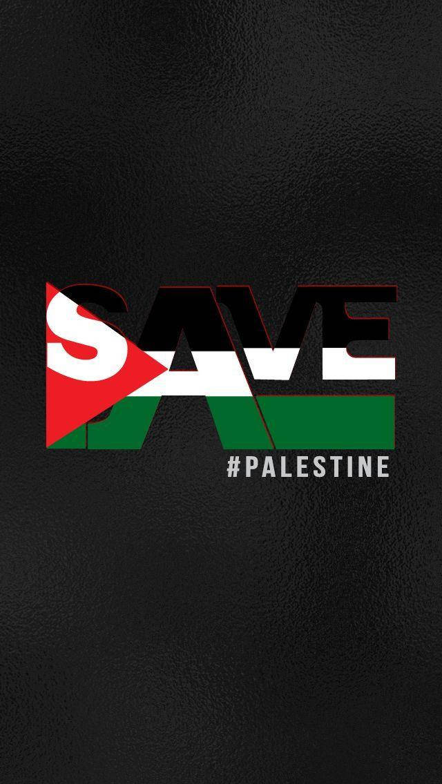 Save Palestine Flag And Text