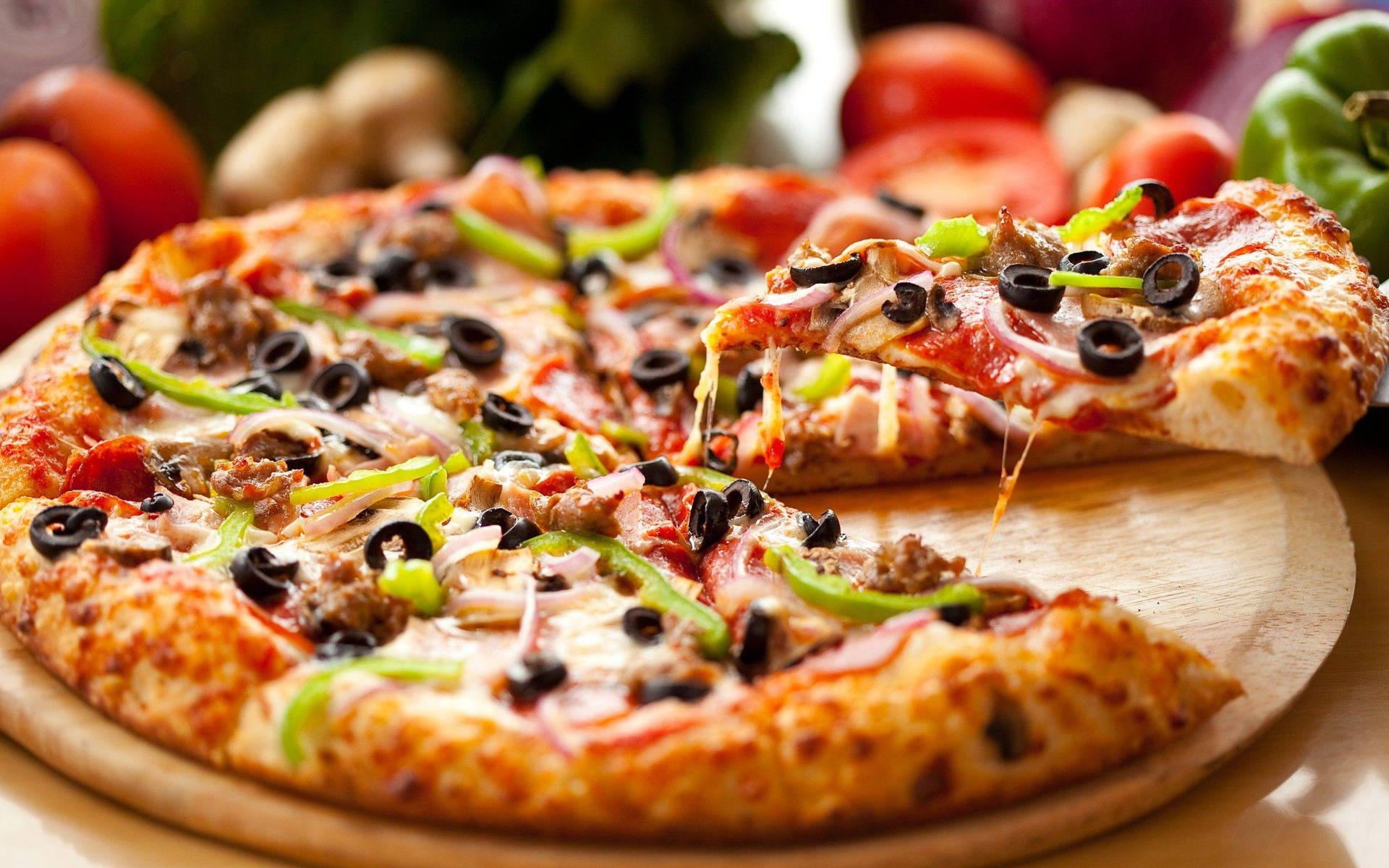 Savory Hand Tossed Domino's Pizza Background