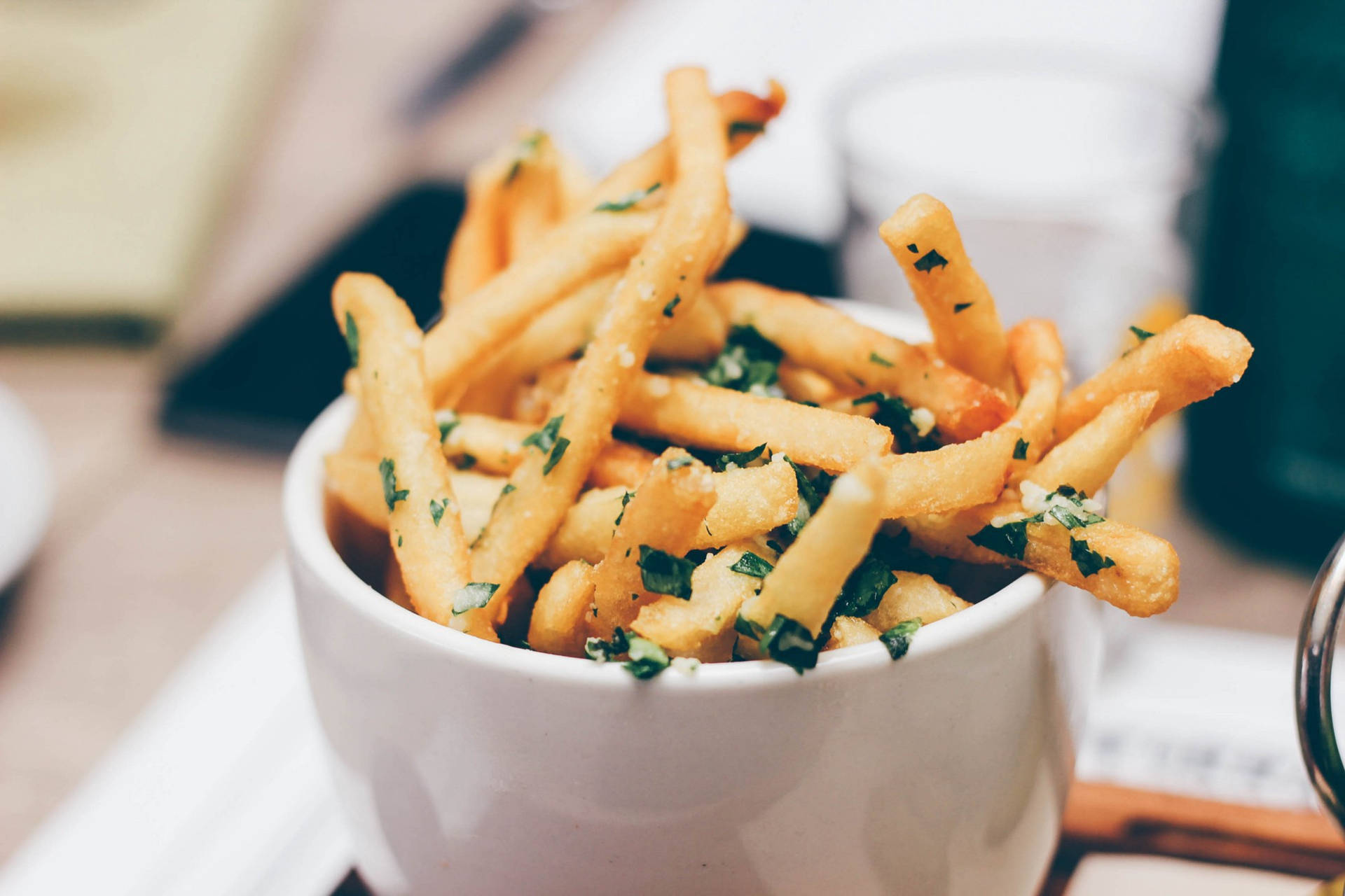 Savory Herbed French Fries Background