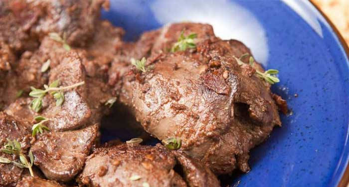 Savory Liver Chunks Topped With Fresh Herbs