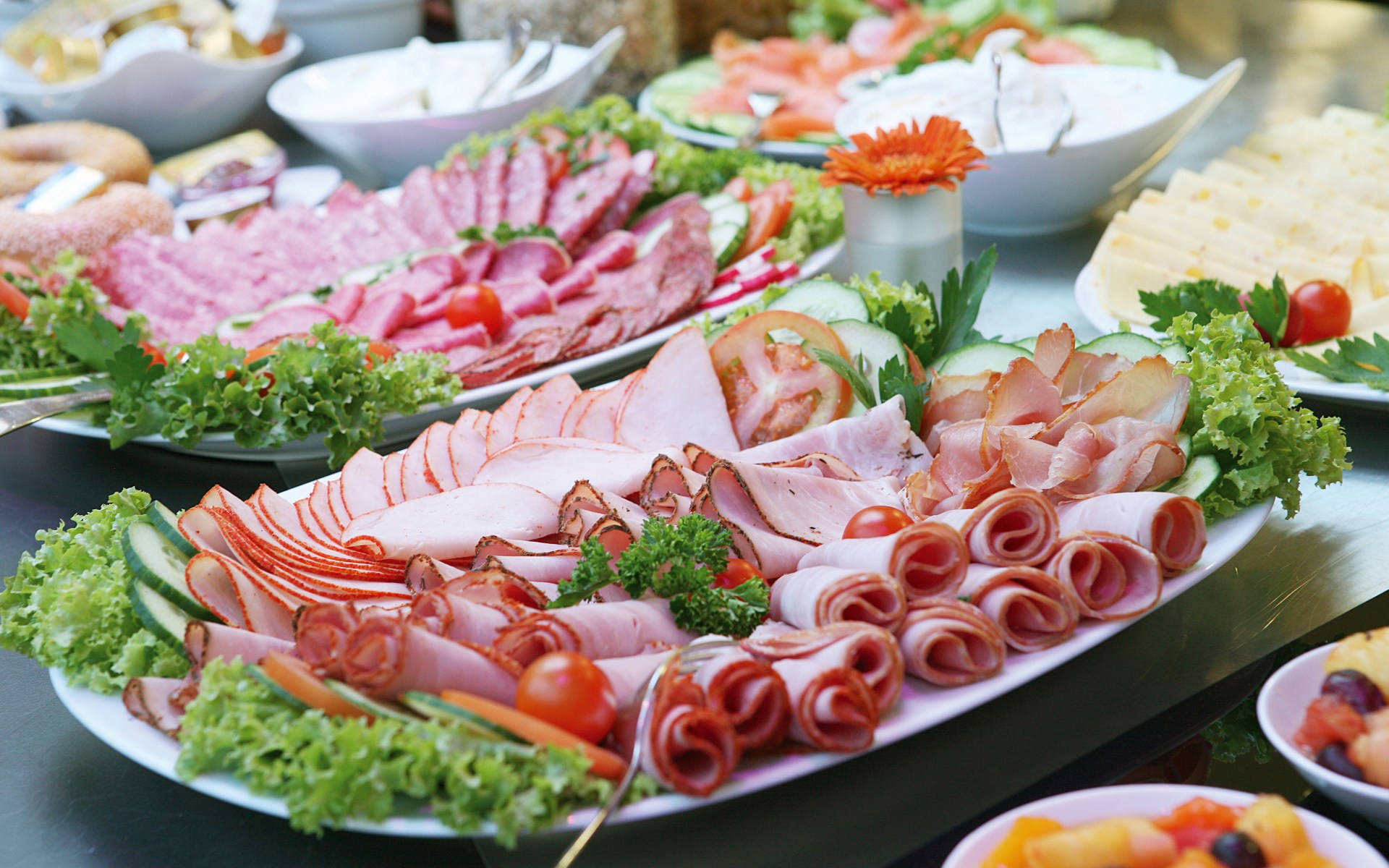 Savory Lunch Meat Platter Background