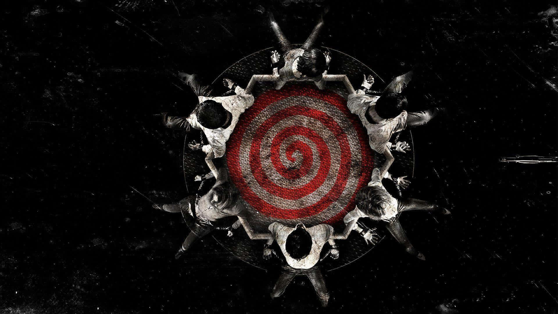 Saw Vi Red Spiral Background