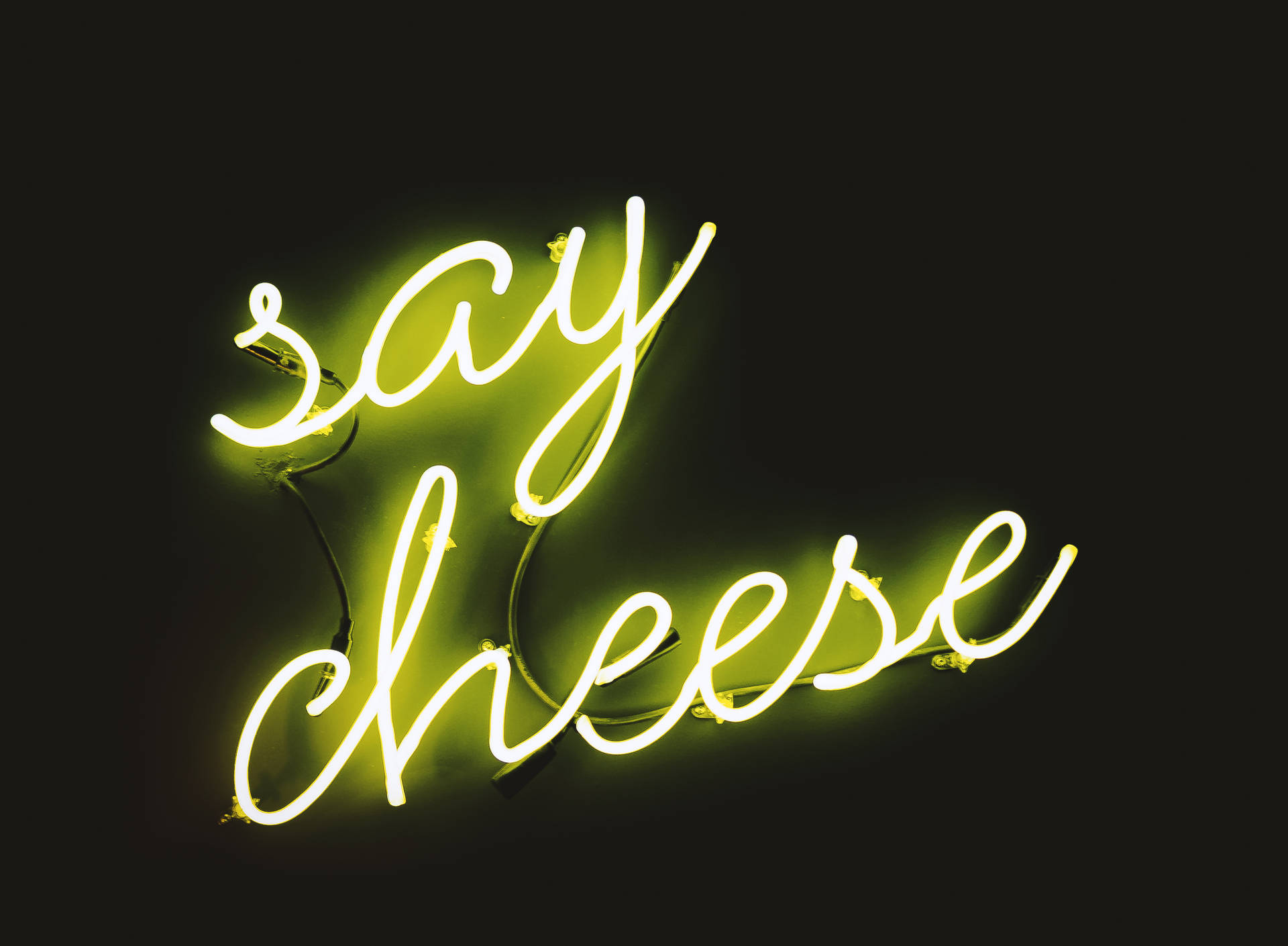 Say Cheese Neon Sign Background