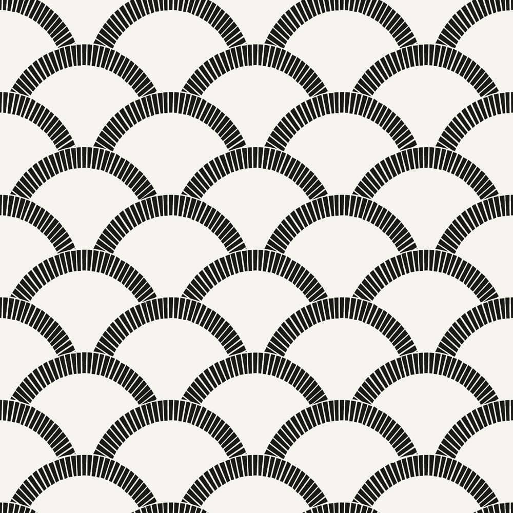 Scallops Pattern Black And White