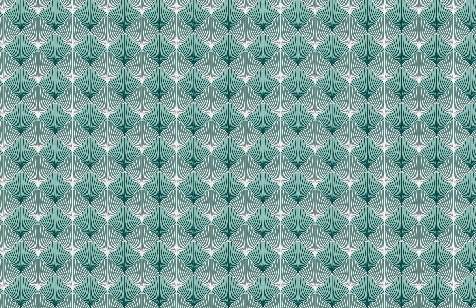 Scallops Pattern Green Aesthetic