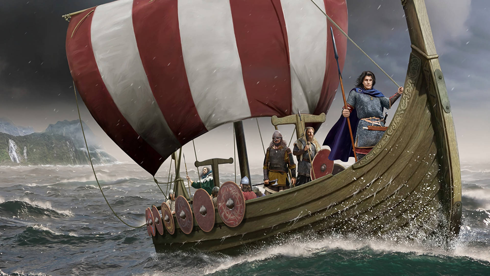 Scandinavian Viking Ship Background