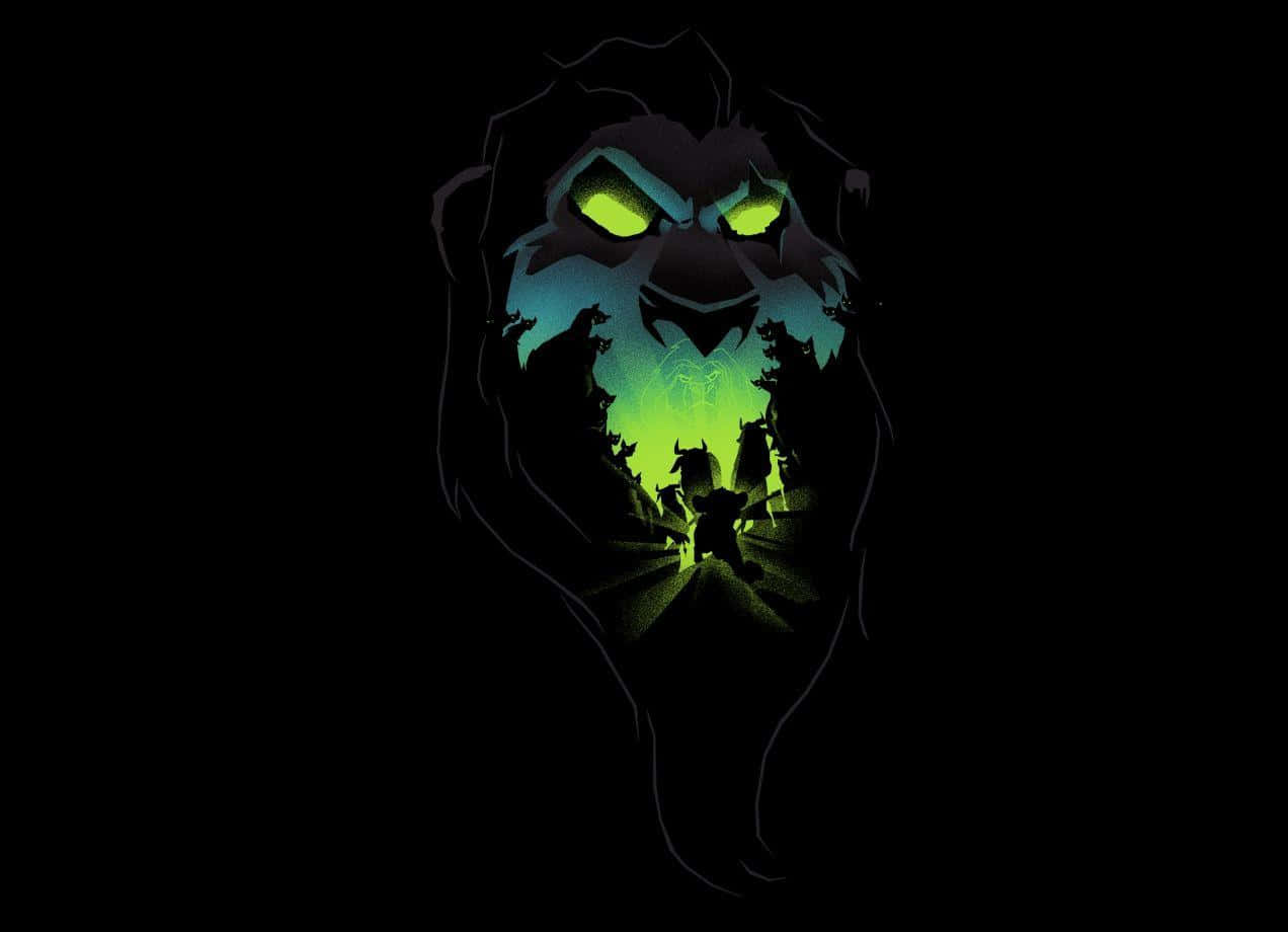 Scar Strikes Fear In All Lions Of The Pridelands Background