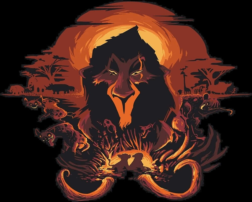 Scar Takes Over Pride Rock In Walt Disney's Classic - The Lion King Background