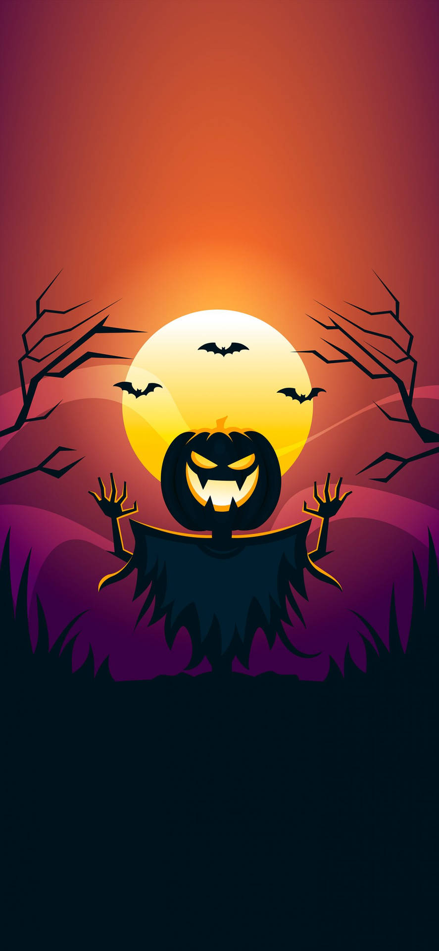 Scarecrow Full Moon Halloween Iphone Background