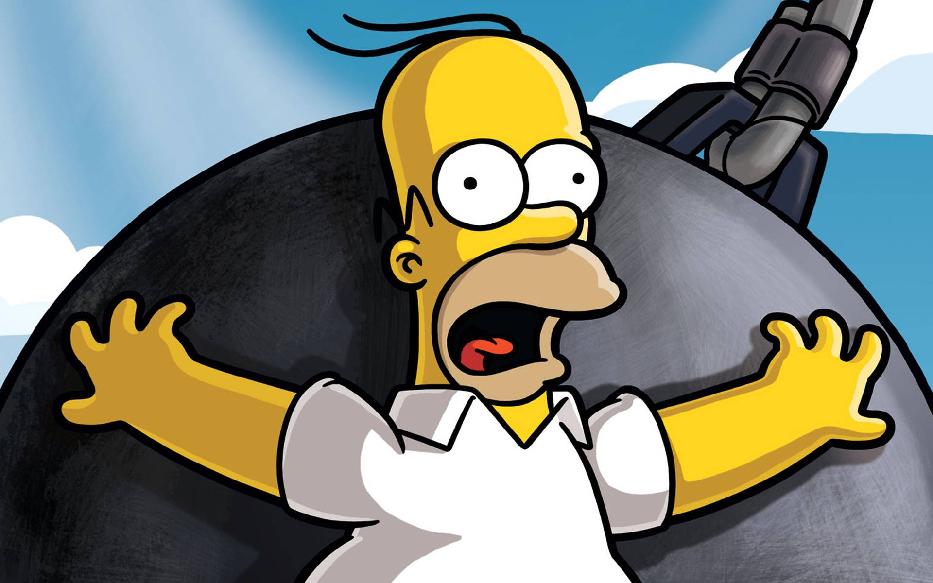 Scared Homer Simpsons From The Simpsons Movie Background