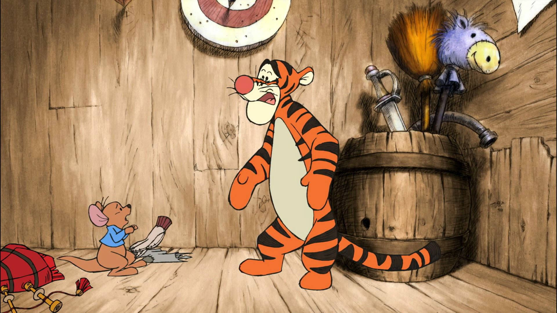 Scared Tigger And Roo Background