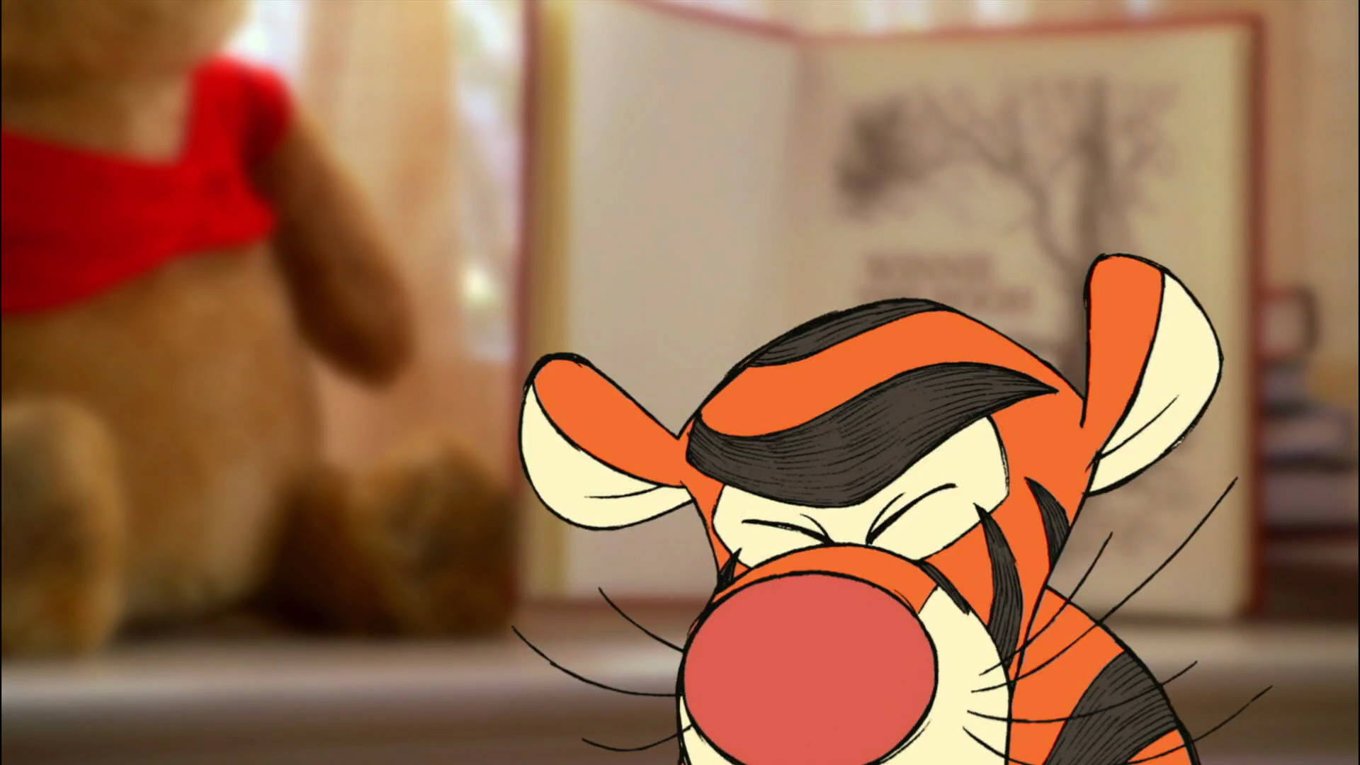 Scared Tigger Face Background